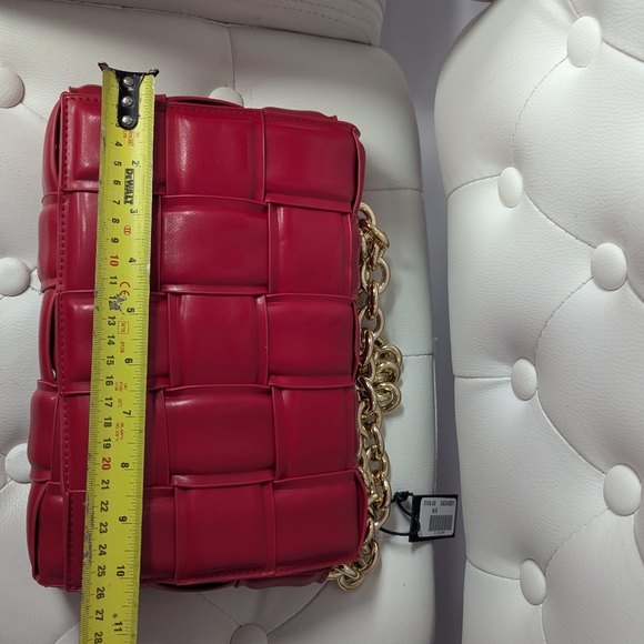 Browns red braided bag with chain - Picture 10 of 11